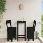 Barhocker 2 Stk. Schwarz 40x48,5x115,5cm Massivholz Kiefer - Vidaxl