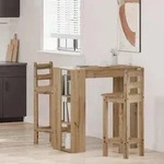 Bartisch Mit Regal Artisan-eiche 102x50x103,5 Cm Holzwerkstoff - Vidaxl