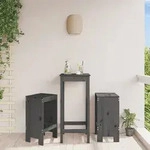 Vidaxl - Barhocker 2 Stk. Grau 40x36x75 Cm Massivholz Kiefer