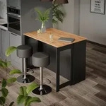 Bartisch-set Dominic, Goldkraft Eiche/anthrazit, 116 X 37 Cm Mit 2 Barhockern Vicco