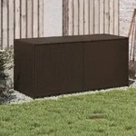 Gartentruhe Braun 283l Poly Rattan - Vidaxl