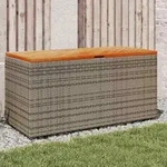 Gartentruhe Grau 110x50x54 Cm Poly Rattan Akazienholz - Vidaxl