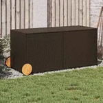 Gartentruhe Mit Rollen Braun 283l Poly Rattan - Vidaxl