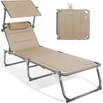 Homecall Gartenliege Sonnenliege Aluliege Liegestuhl Liege Klappbar, Textilene Mit