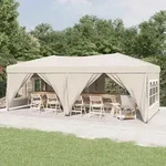 Partyzelt Faltbar Mit Seitenw&auml;nden Creme 3x6 M - Vidaxl