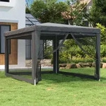 Partyzelt Mit 4 Mesh-seitenw&auml;nden Anthrazit 3x4 M Hdpe Vidaxl975957