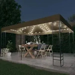 Pavillon Mit Led-lichterkette 3x4 M Taupe Vidaxl995589