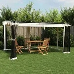 Pavillon Mit Netzw&auml;nden Creme 4x3 M Stahl - Vidaxl