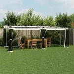 Pavillon Mit Netzw&auml;nden Creme 6x3 M Stahl - Vidaxl