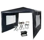 Pavillon 3x3 M, 2 Seitenteile, Metall Gestell, Pe Plane, Fenster, Festival Partyzelt,