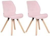 2er Set Stuhl Luna Pink Samt