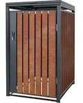 M&uuml;lltonnenbox 1er F&uuml;r 1 Tonne 240l 68x80x116,3 Cm, Anthrazit-rostoptik,