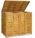 M&uuml;lltonnenbox F&uuml;r 2 Tonnen 140x89x117 Cm Massivholz Akazie - Vidaxl