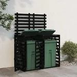 Vidaxl M&uuml;lltonnenbox F&uuml;r 2 Tonnen Schwarz Massivholz Kiefer
