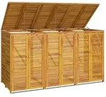 Vidaxl - M&uuml;lltonnenbox F&uuml;r 3 Tonnen 210x89x117 Cm Massivholz Akazie