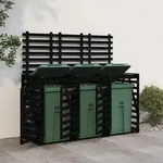Vidaxl - M&uuml;lltonnenbox F&uuml;r 3 Tonnen Schwarz Massivholz Kiefer