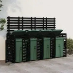 Vidaxl - M&uuml;lltonnenbox F&uuml;r 4 Tonnen Schwarz Massivholz Kiefer