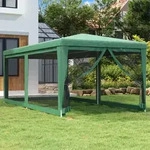 Partyzelt Mit 6 Mesh-seitenw&auml;nden Gr&uuml;n 3x6 M Hdpe - Vidaxl