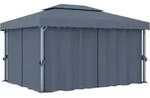 Pavillon Mit Vorhang 4x3 M Anthrazit Aluminium - Vidaxl