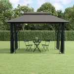 Pavillon Mit Seitenw&auml;nden Anthrazit 400x300x270 Cm Stahl - Vidaxl