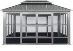 Aluminium Pavillon & Kaltwintergarten Olan 1014 Beige 436x311x291 Cm - Sojag