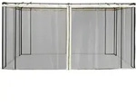 Outsunny Moskitonetz F&uuml;r 3x4 M Pavillon 4 Seitenteile Fliegennetz Mit Haken