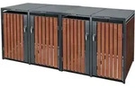 Ml-design - M&uuml;lltonnenbox 4er 4 Tonnen 240l 264x80x116,3cm Anthrazit-rostoptik,