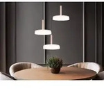 Led Pendelleuchte Celeste 3-flammig H&ouml;henverstellbar Glas Wei&szlig;, &Oslash; 35cm