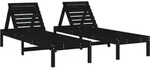 Vidaxl - Sonnenliegen 2 Stk. Schwarz 199,5x60x74 Cm Massivholz Kiefer