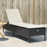 Sonnenliege Mit Auflage Schwarz Poly-rattan - Vidaxl