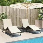 Vidaxl - Sonnenliegen 2 Stk. Mit Tisch Braun Poly Rattan