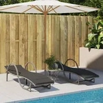 Vidaxl - Sonnenliegen 2 Stk. Mit Auflagen Hellgrau Poly Rattan