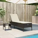Sonnenliege Mit Tisch Und Auflage Braun Poly Rattan - Vidaxl