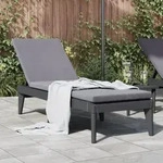 Vidaxl Sonnenliege Mit Auflage Anthrazit 186x60x29 Cm Pp