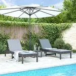 Vidaxl Sun Loungers 2 Pcs Grey 199,5x60x74 Cm Solid Wood Pine