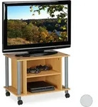 Tv Tisch Mit Rollen, 2 F&auml;cher, Fernseher Ablage, Fahrbarer Fernsehtisch, Hxbxt: 45 X