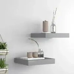 Vidaxl Floating Wall Shelves 2 Pcs Grey 23x23,5x3,8 Cm Mdf