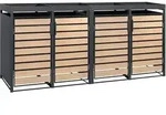 Zelsius M&uuml;lltonnenbox 4 Er Mit Pflanzdach F&uuml;r 4 Tonnen, 120 - 240 Liter, Anthrazit