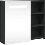 Spiegelschrank Mit Led-beleuchtung Schwarz 60x13x52 Cm - Vidaxl