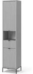 Vicco - Badschrank Eliza, Grau, 40 X 190 Cm Mit T&uuml;ren, Und Schublade