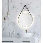Gold Light Spiegel Rund - 50 Cm - Runder Wandspiegel In Gold- Wandspiegel Mit Led -