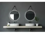Black Light Badspiegel - Dekospiegel - Rund, 50 Cm - Badezimmerspiegel -