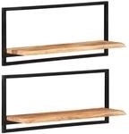 Wandregale 2 Stk. 80x25x35 Cm Massivholz Akazie Und Stahl - Vidaxl