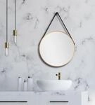 Gold Style Spiegel Rund - 50 Cm - Runder Wandspiegel In Gold - Badspiegel Rund Mit