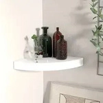 Eck-schweberegal Hochglanz-wei&szlig; 25x25x3,8 Cm Mdf Vidaxl