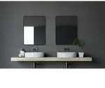 Talos - Black Living Badspiegel 80 X 60 Cm - Badezimmerspiegel - Matt Schwarz