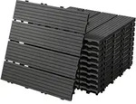 Wpc Terrassenfliesen 30x30 Cm/11 Fliesen=1m2, Anthrazit, Geriffelt, Holzoptik,