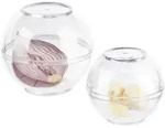 Relaxdays Zwiebeldose 2er Set, Frischhaltekugeln Knoblauch & Zwiebeln, K&uuml;hlschrank,