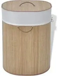 Vidaxl Bamboo Laundry Bin Oval Natural