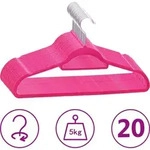 20 Stk. Kleiderb&uuml;gel-set Anti-rutsch Rosa Samt Vidaxl